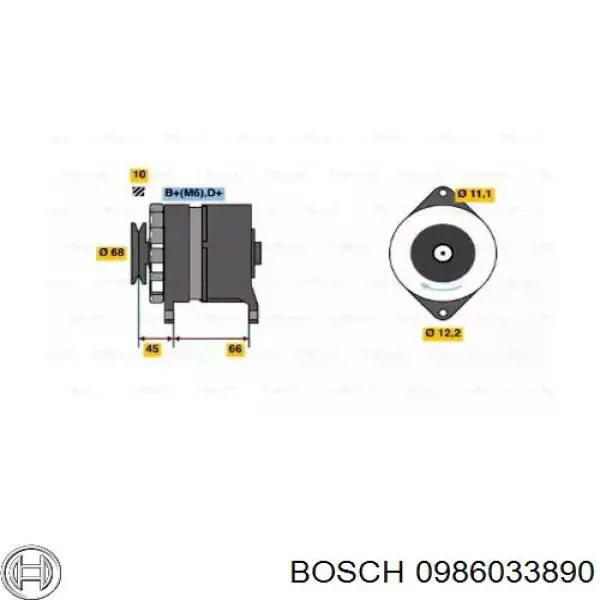 0986033890 Bosch генератор