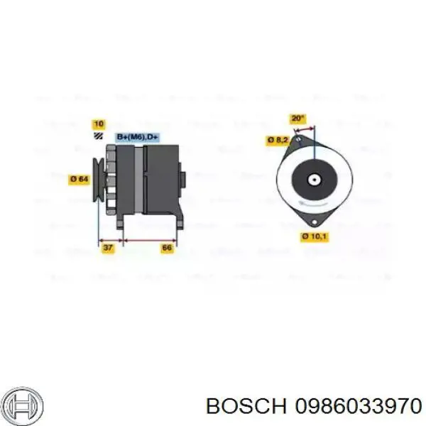 Генератор 0986033970 Bosch