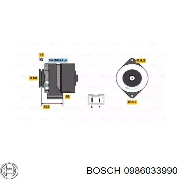 0986033990 Bosch генератор