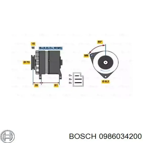 0986034200 Bosch генератор