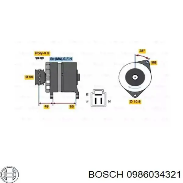 0986034321 Bosch генератор