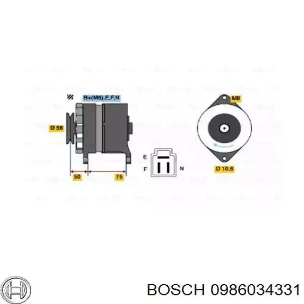 Генератор 0986034331 Bosch