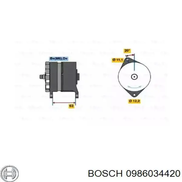 Генератор 0986034420 Bosch