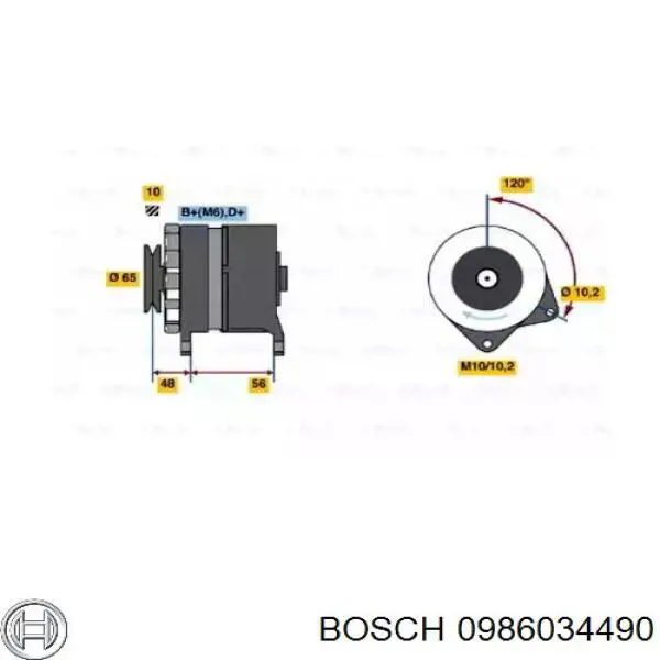 0986034490 Bosch генератор