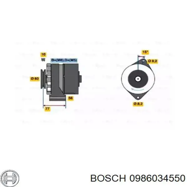 Генератор 0986034550 Bosch