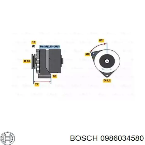 0986034580 Bosch генератор