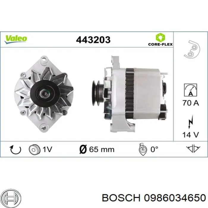 0986034650 Bosch генератор
