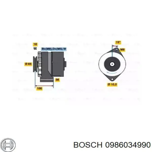 0986034990 Bosch генератор