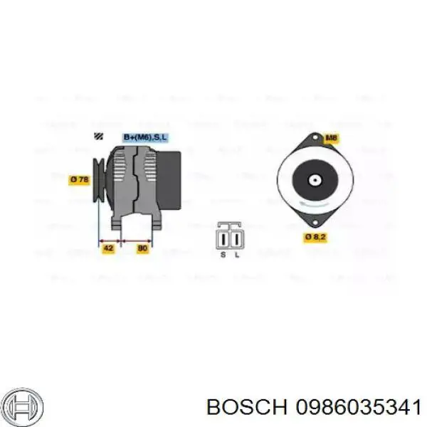 Генератор 0986035341 Bosch