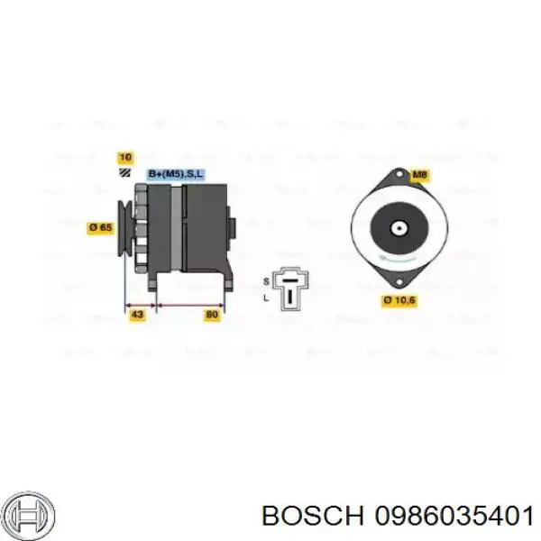 0986035401 Bosch генератор