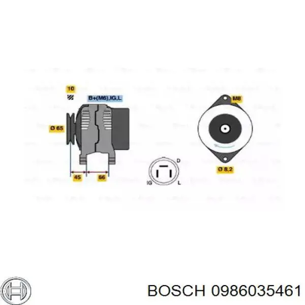 Генератор 0986035461 Bosch