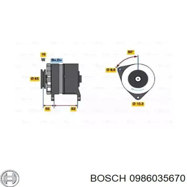 0986035670 Bosch генератор