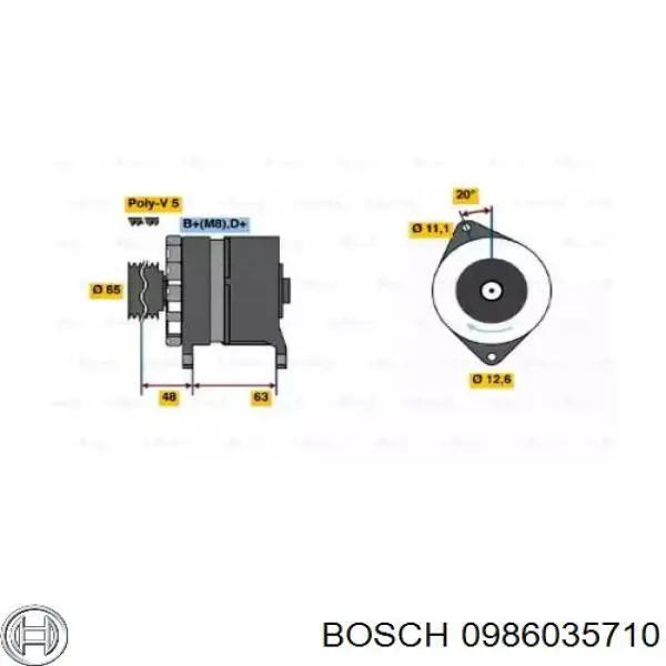 Генератор 0986035710 Bosch