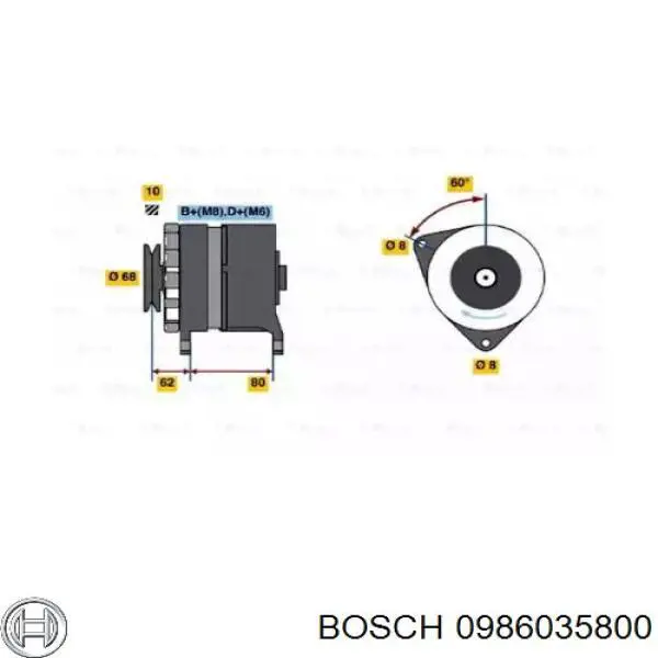0986035800 Bosch генератор