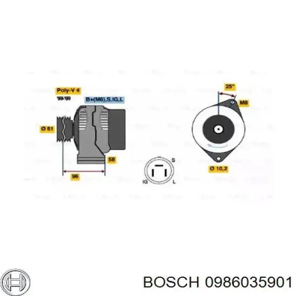 0986035901 Bosch генератор