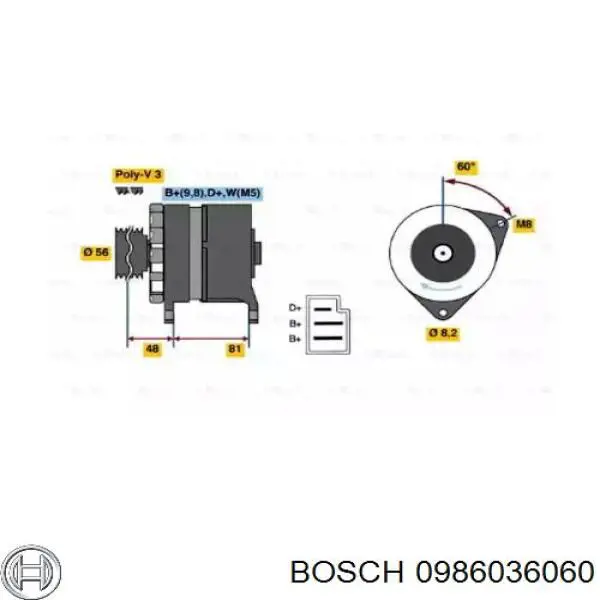 0986036060 Bosch генератор