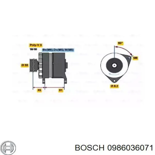 0986036071 Bosch генератор