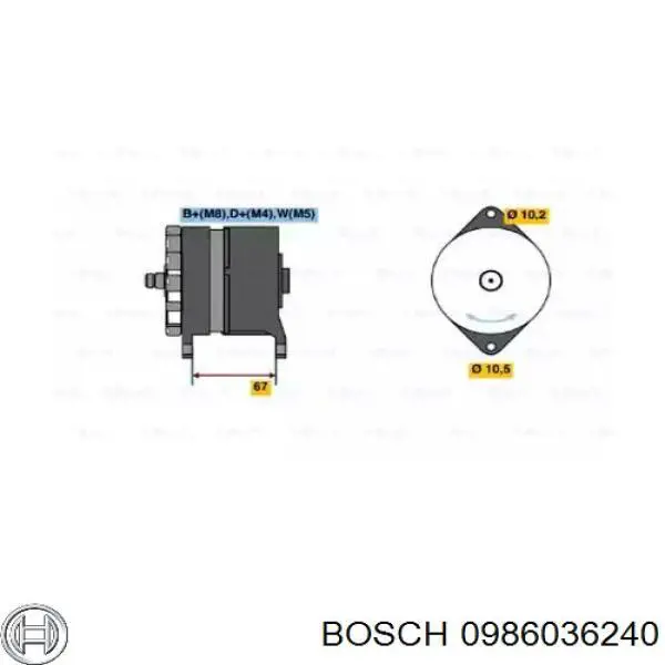 Генератор 0986036240 Bosch