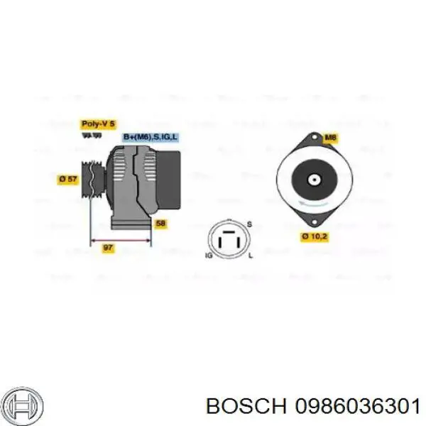 0986036301 Bosch генератор