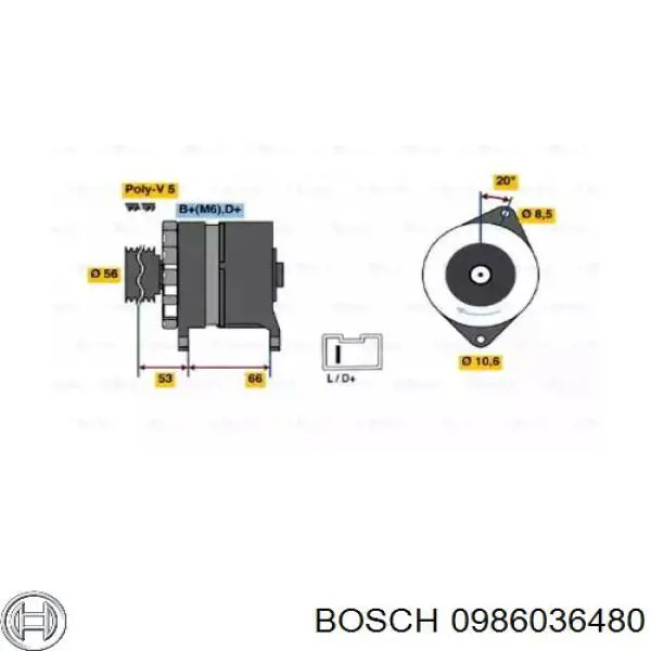 0986036480 Bosch генератор