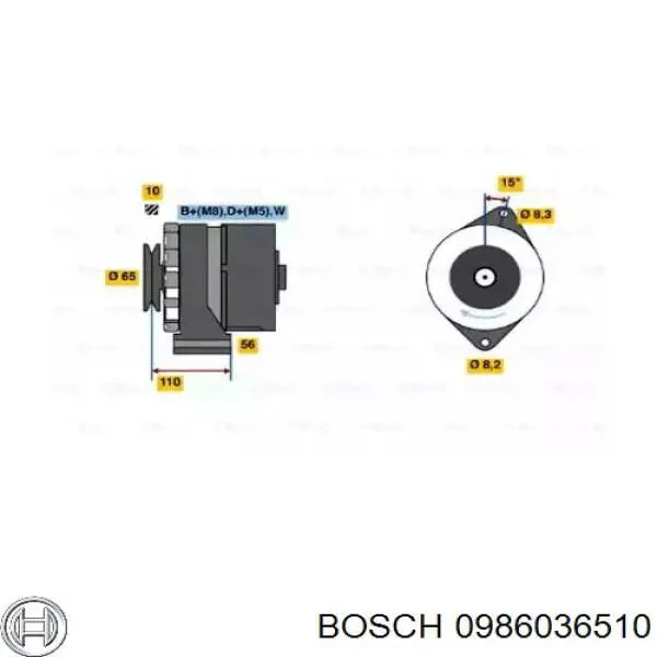 0986036510 Bosch генератор
