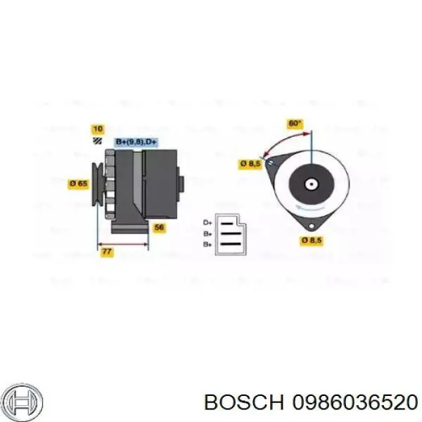 Генератор 0986036520 Bosch