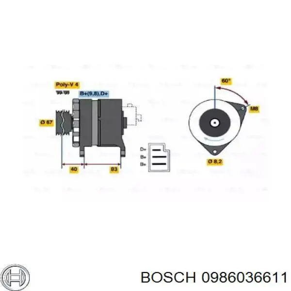 0986036611 Bosch генератор