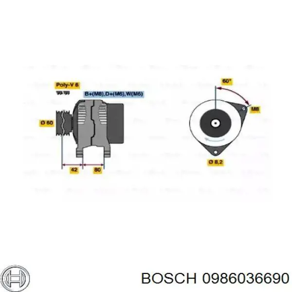 0986036690 Bosch генератор