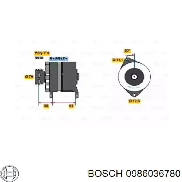 0986036780 Bosch генератор