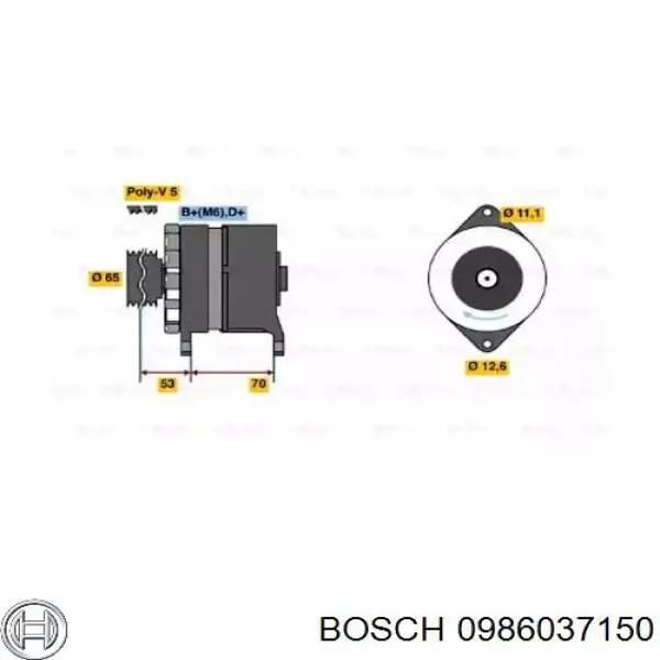 0986037150 Bosch генератор