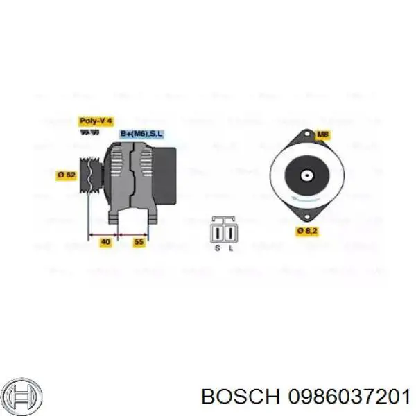 0986037201 Bosch генератор