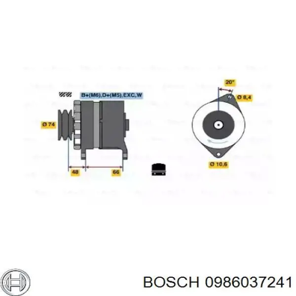 Генератор 0986037241 Bosch