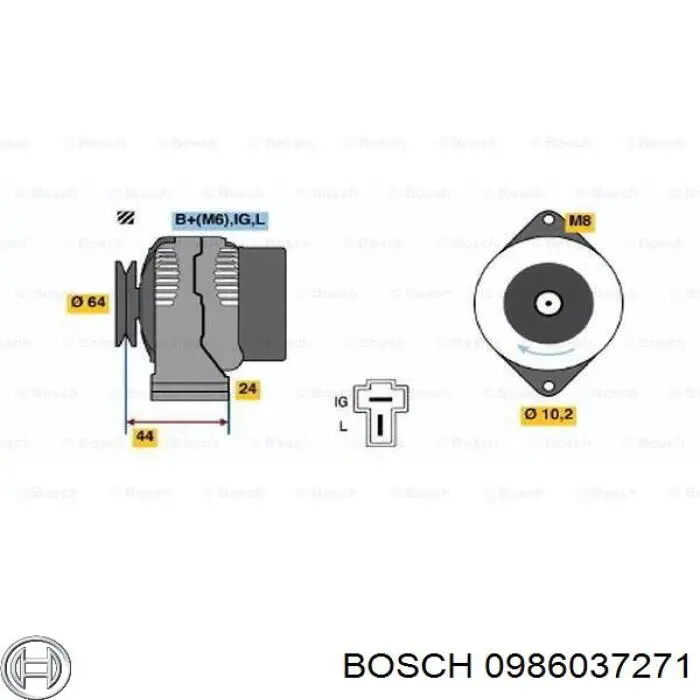 Генератор 0986037271 Bosch