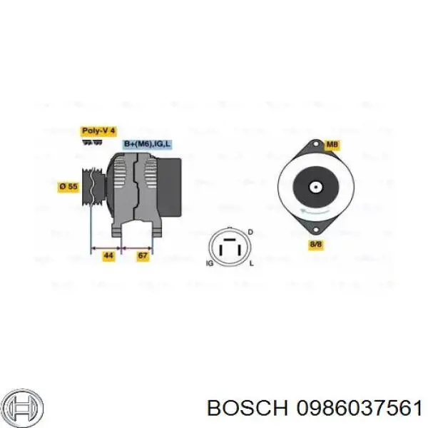 Генератор 0986037561 Bosch