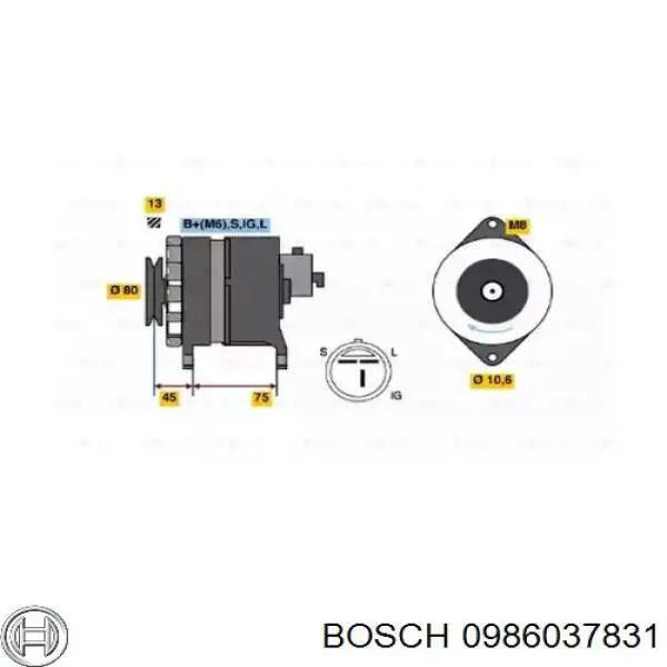0986037831 Bosch генератор