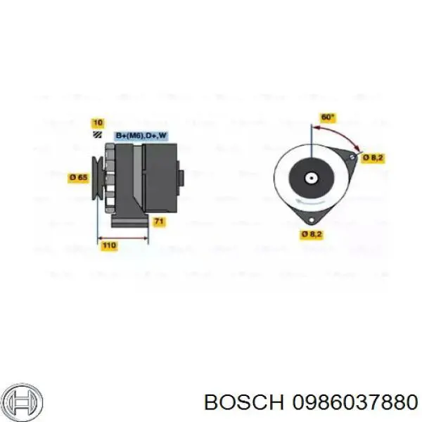 0986037880 Bosch генератор