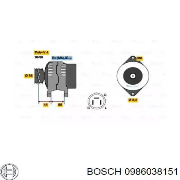 0986038151 Bosch генератор