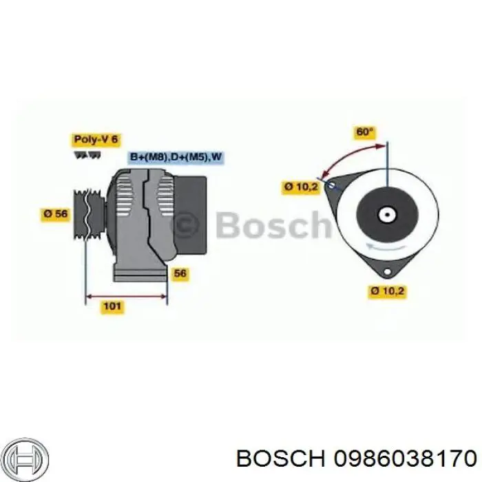 0986038170 Bosch Генератор автомобильный