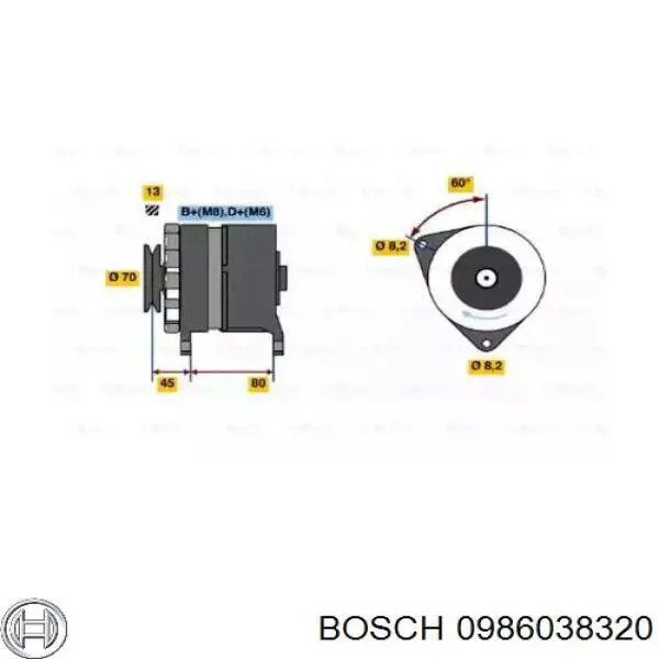 Генератор 0986038320 Bosch