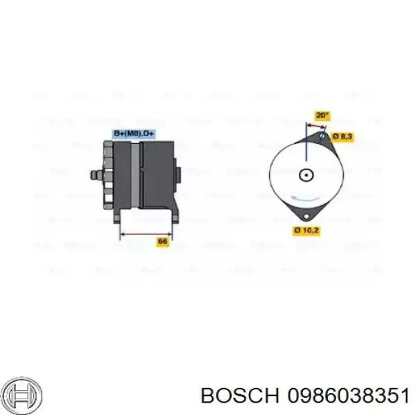 Генератор 0986038351 Bosch