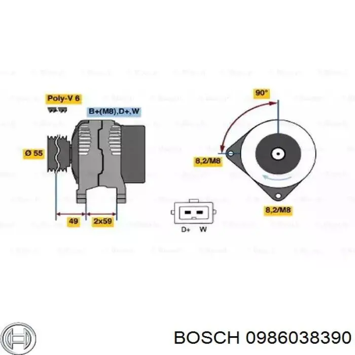 0986038390 Bosch генератор