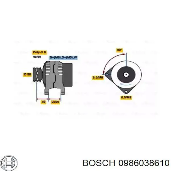 0986038610 Bosch генератор