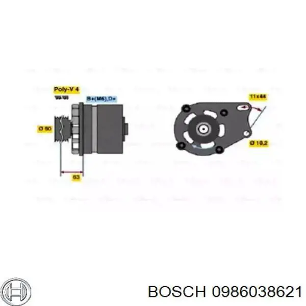 0986038621 Bosch генератор