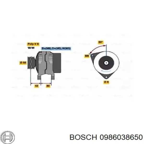 0986038650 Bosch генератор