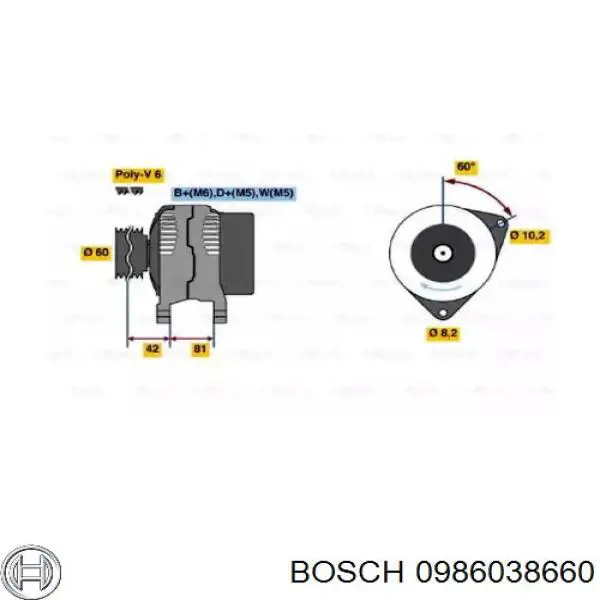 0986038660 Bosch генератор