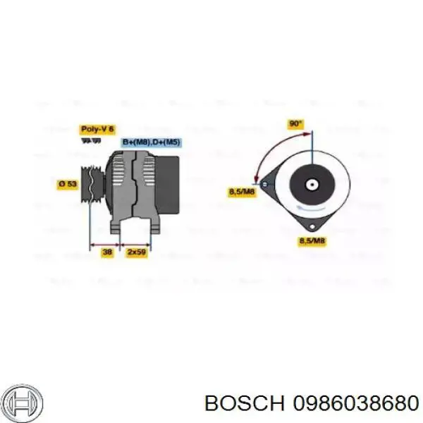 0986038680 Bosch генератор