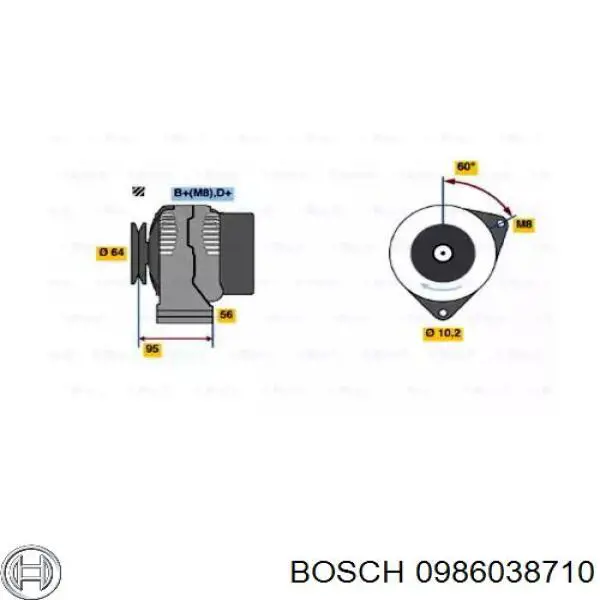 0986038710 Bosch генератор