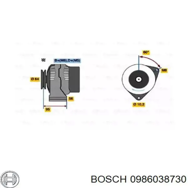 0986038730 Bosch генератор