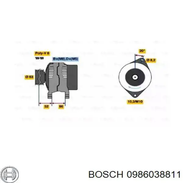 0986038811 Bosch генератор