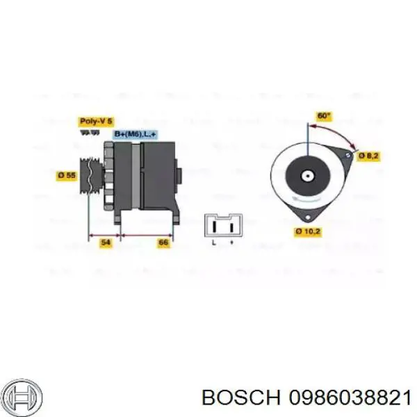 Генератор 0986038821 Bosch